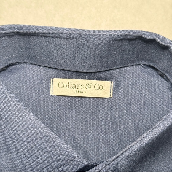 Collars & Co. Performance Firm Dress Collar Polo Shirt Men’s Small Navy NEW - Picture 2 of 6